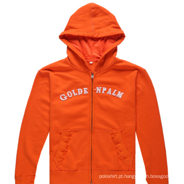 Fitted Zip up Fleece Hoodie, Homens Sportwear (SW - 466)